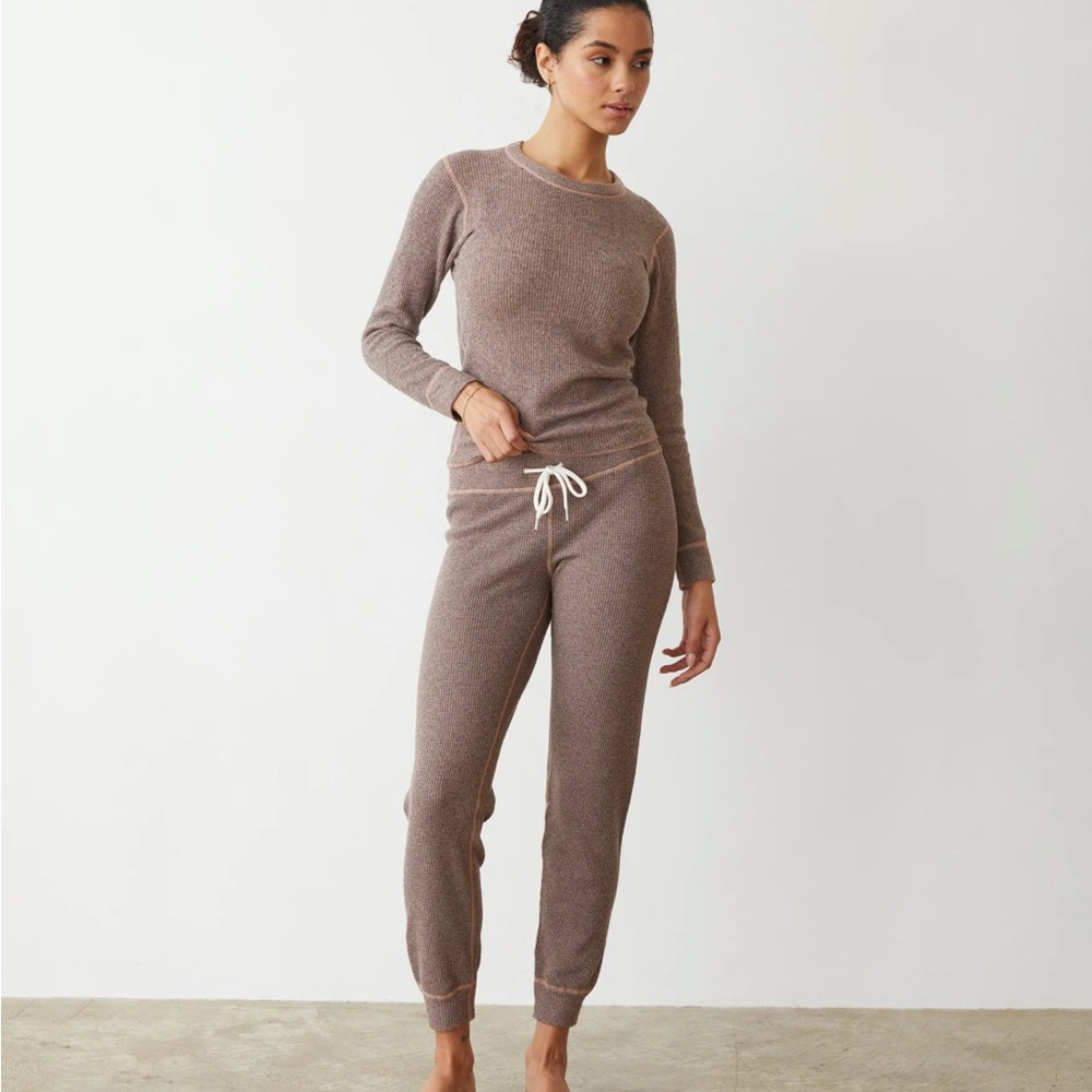 Cozy Thermal Cuff Sweatpants- Walnut
